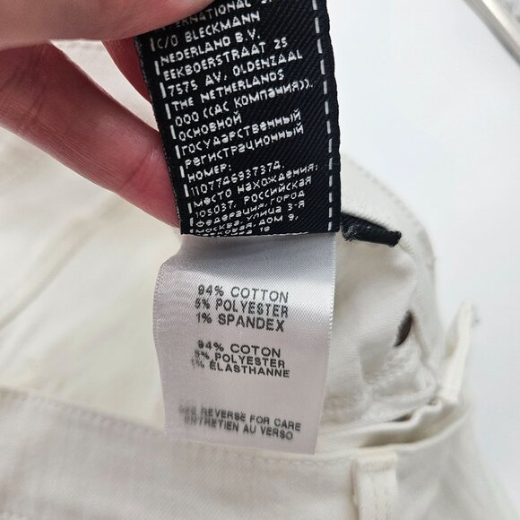 7 For All Mankind White Stretch Skinny Jeans 11" High Rise Zipper Size 29 - Picture 8 of 10